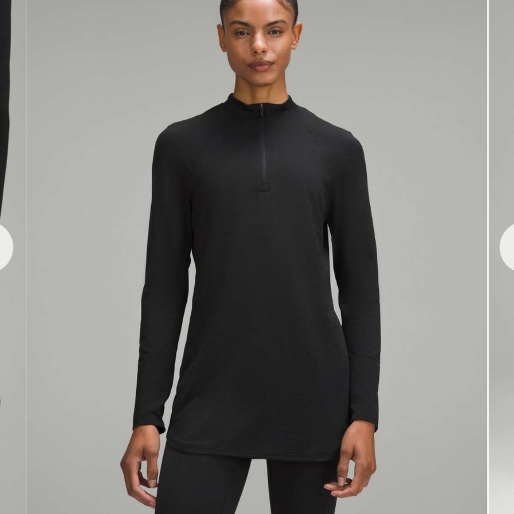 NWT Lululemon Swiftly Relaxed Long-Length Half Zip, Black, Size 2